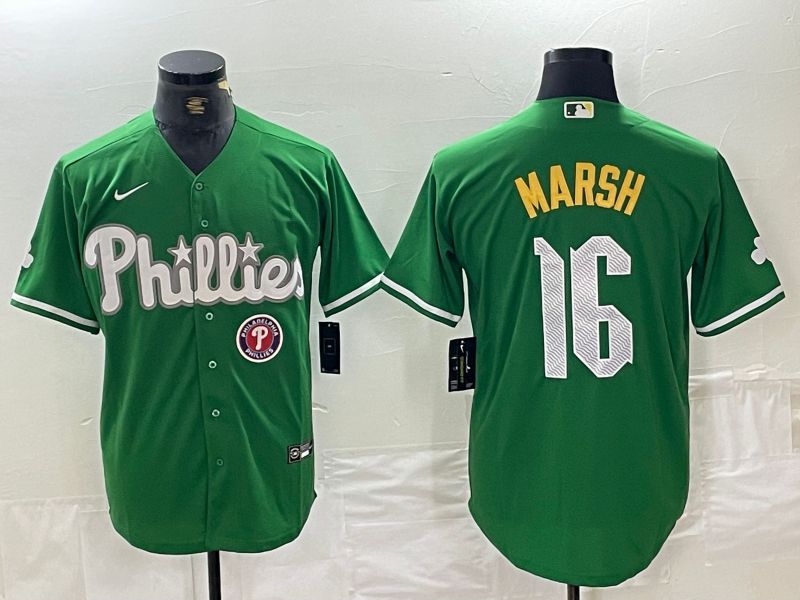 Men Philadelphia Phillies #16 Marsh Green Fashion Edition Nike 2024 MLB Jersey style 2->->MLB Jersey